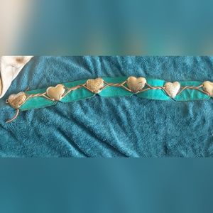 Vintage belt with silver hearts